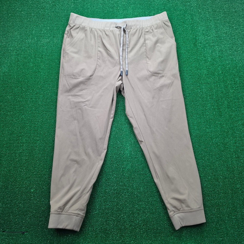 VRST Technical Joggers Mens 2XL Tan Khaki Performance Drawstring Casual Wear‎
